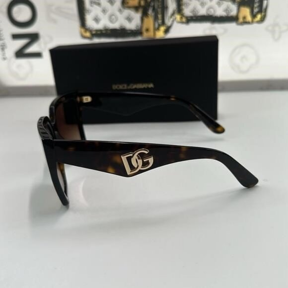 Dolce and Gabbana Brown Gradient Butterfly Ladies Sunglasses DG4438 502/13 55 - Picture 13 of 14